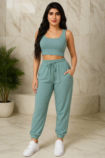 Trendy Crop Top & Jogger Pants Set for Everyday Comfort