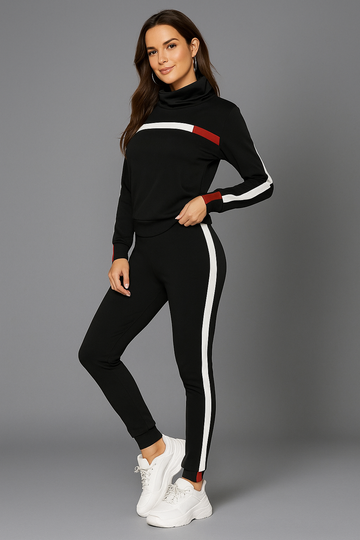 Celvora Premium Cotton Blend Co-ord Set – Stylish Black Pair of Top & Pant