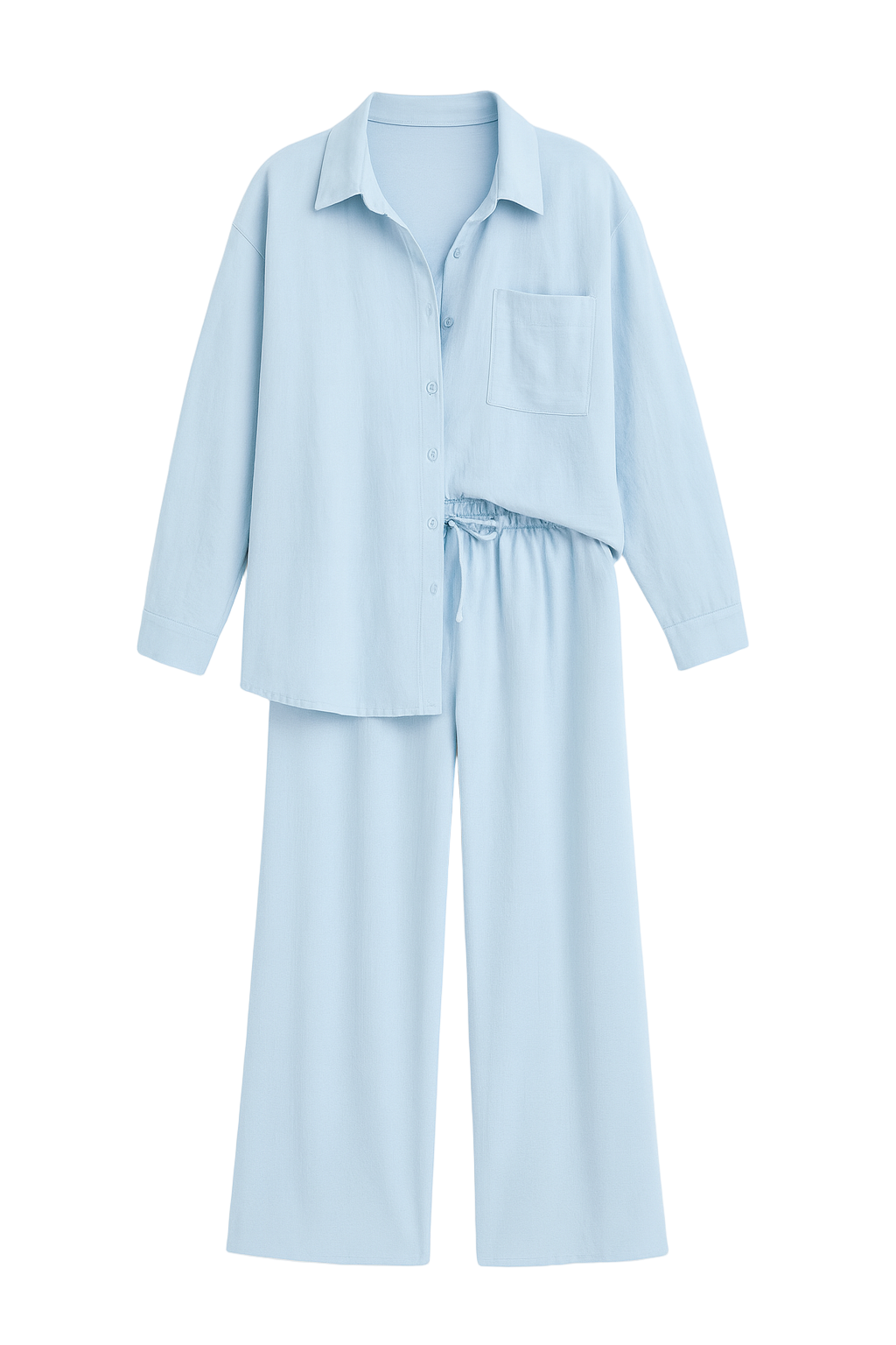 Button Up Long Sleeve Shirt and Pants Set