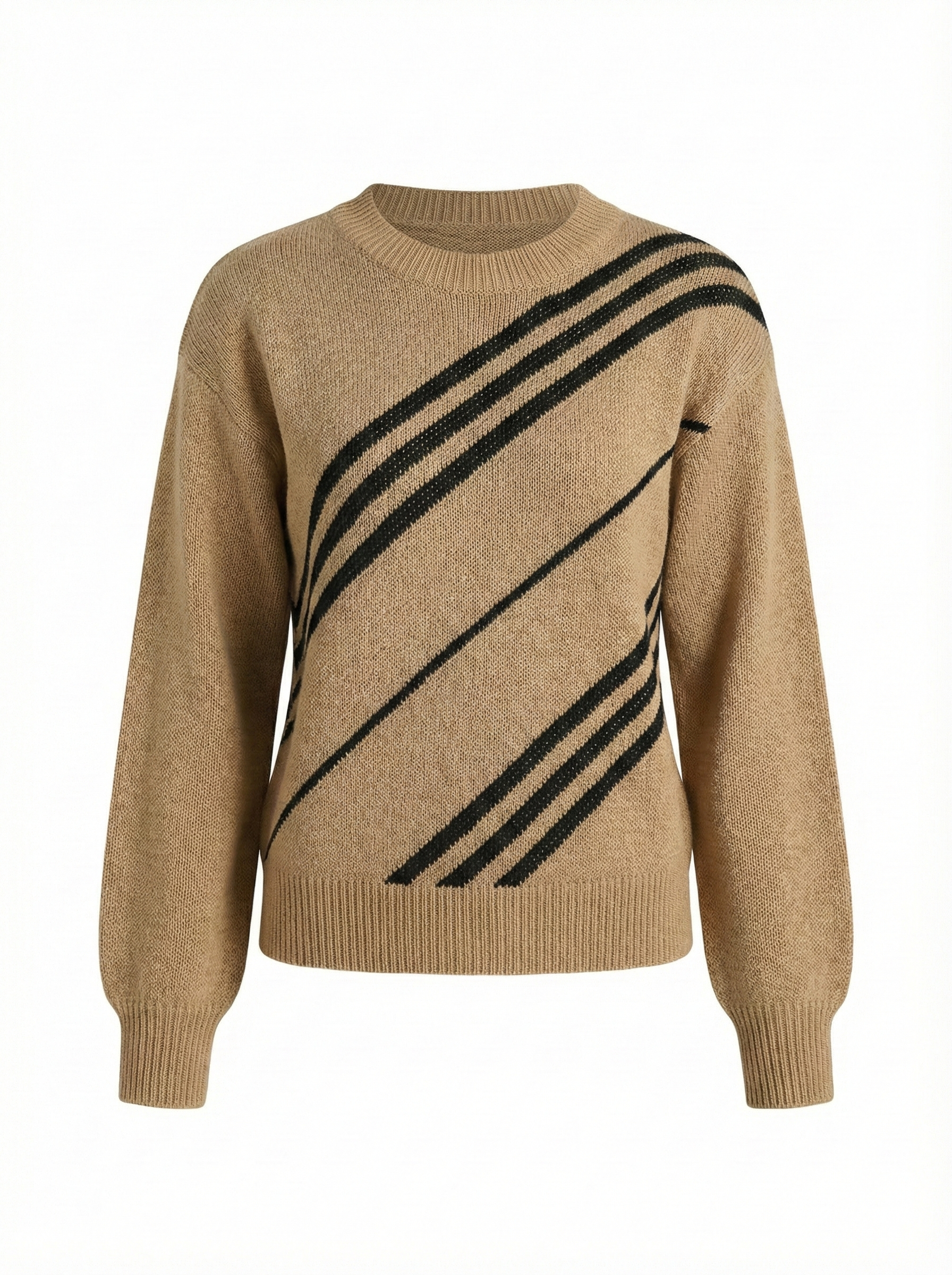 Striped Pattern Casual Round Neck Sweater