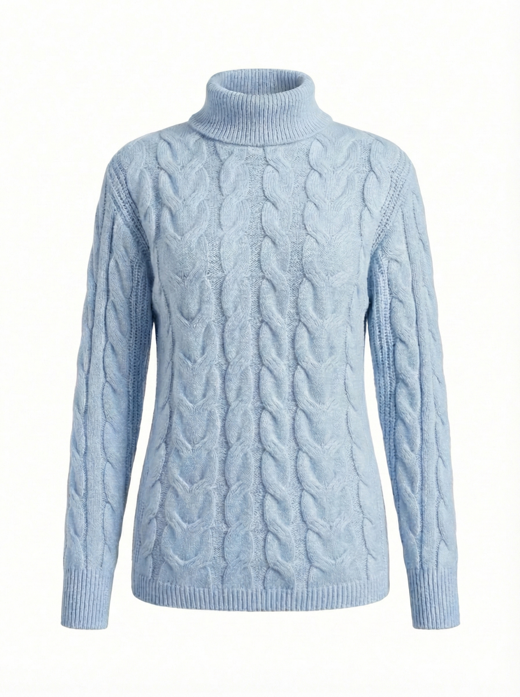 Cable Knit Turtleneck Long Sleeve Sweater