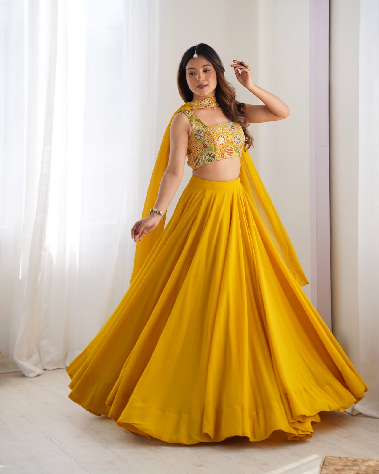 Pure Soft Fox Georgette Lehenga Choli Set - Fully Stitched & Ready to Wear
