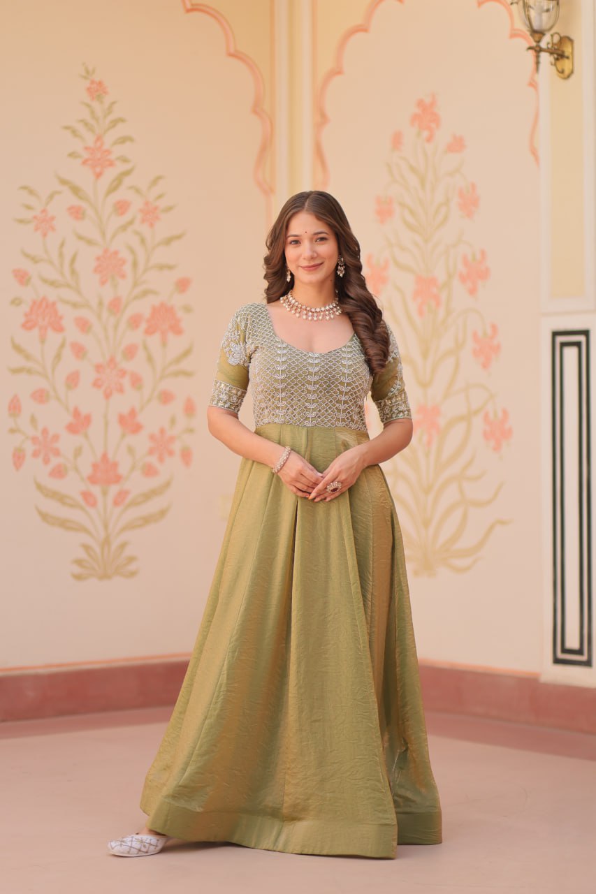 Celvora 2025 Luxe Gown – Beaded Elegance in Fendy Fabric